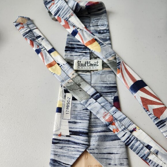 Consenso Ties Paul Brent Nautical Silk Tie Sailing Boats Art Print - Picture 6 of 6